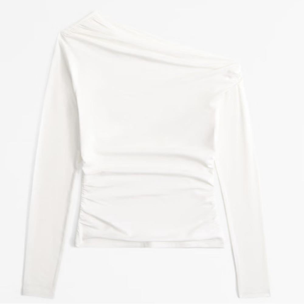 Long Sleeve Off-The-Shoulder Draped Top